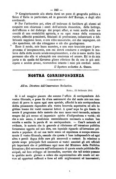 L'osservatore scolastico Giornale d'istruzione e d'educazione premiato all'Esposizione Didattica di Torino (1869)