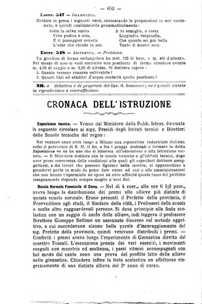 L'osservatore scolastico Giornale d'istruzione e d'educazione premiato all'Esposizione Didattica di Torino (1869)