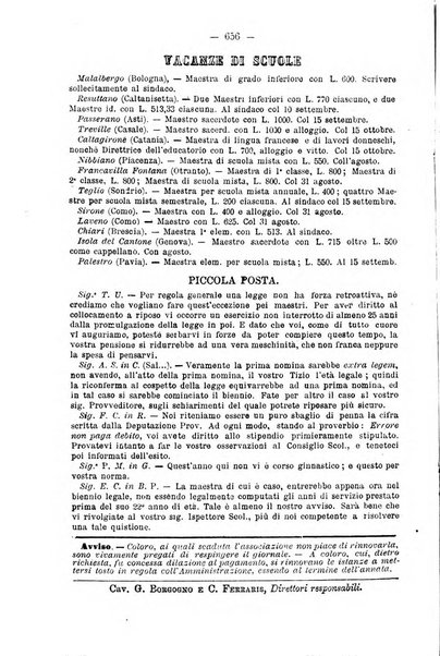 L'osservatore scolastico Giornale d'istruzione e d'educazione premiato all'Esposizione Didattica di Torino (1869)