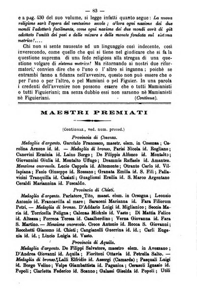 L'osservatore scolastico Giornale d'istruzione e d'educazione premiato all'Esposizione Didattica di Torino (1869)