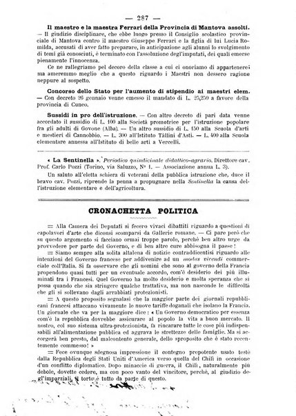 L'osservatore scolastico Giornale d'istruzione e d'educazione premiato all'Esposizione Didattica di Torino (1869)