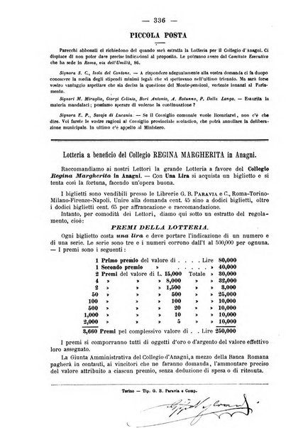 L'osservatore scolastico Giornale d'istruzione e d'educazione premiato all'Esposizione Didattica di Torino (1869)