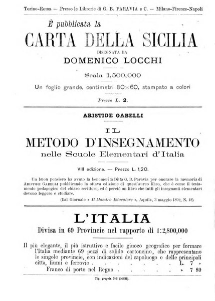 L'osservatore scolastico Giornale d'istruzione e d'educazione premiato all'Esposizione Didattica di Torino (1869)