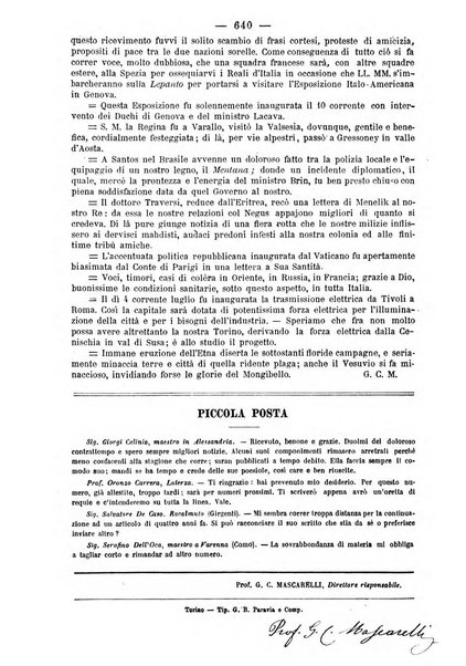 L'osservatore scolastico Giornale d'istruzione e d'educazione premiato all'Esposizione Didattica di Torino (1869)