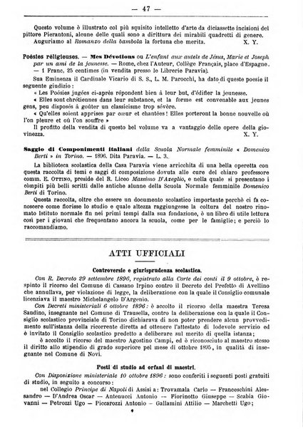 L'osservatore scolastico Giornale d'istruzione e d'educazione premiato all'Esposizione Didattica di Torino (1869)