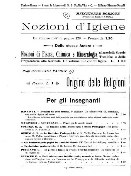 L'osservatore scolastico Giornale d'istruzione e d'educazione premiato all'Esposizione Didattica di Torino (1869)