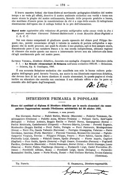 L'osservatore scolastico Giornale d'istruzione e d'educazione premiato all'Esposizione Didattica di Torino (1869)