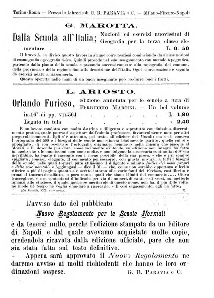 L'osservatore scolastico Giornale d'istruzione e d'educazione premiato all'Esposizione Didattica di Torino (1869)