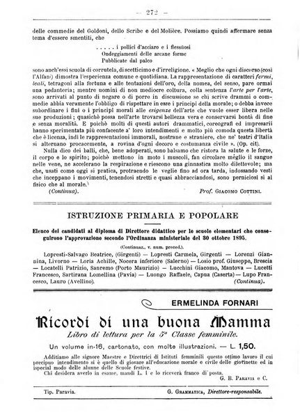 L'osservatore scolastico Giornale d'istruzione e d'educazione premiato all'Esposizione Didattica di Torino (1869)