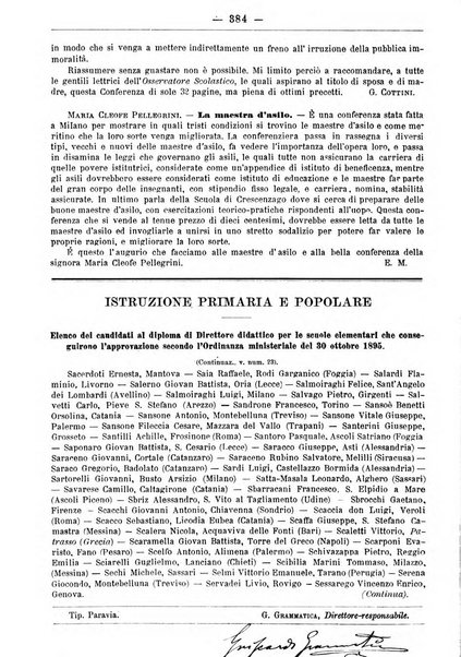 L'osservatore scolastico Giornale d'istruzione e d'educazione premiato all'Esposizione Didattica di Torino (1869)