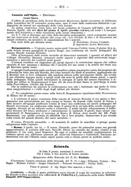 L'osservatore scolastico Giornale d'istruzione e d'educazione premiato all'Esposizione Didattica di Torino (1869)