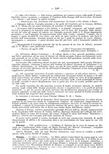 L'osservatore scolastico Giornale d'istruzione e d'educazione premiato all'Esposizione Didattica di Torino (1869)