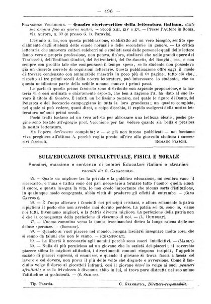 L'osservatore scolastico Giornale d'istruzione e d'educazione premiato all'Esposizione Didattica di Torino (1869)