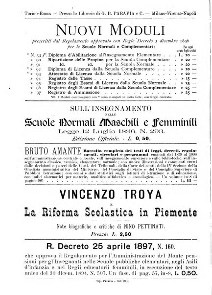 L'osservatore scolastico Giornale d'istruzione e d'educazione premiato all'Esposizione Didattica di Torino (1869)