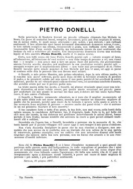 L'osservatore scolastico Giornale d'istruzione e d'educazione premiato all'Esposizione Didattica di Torino (1869)