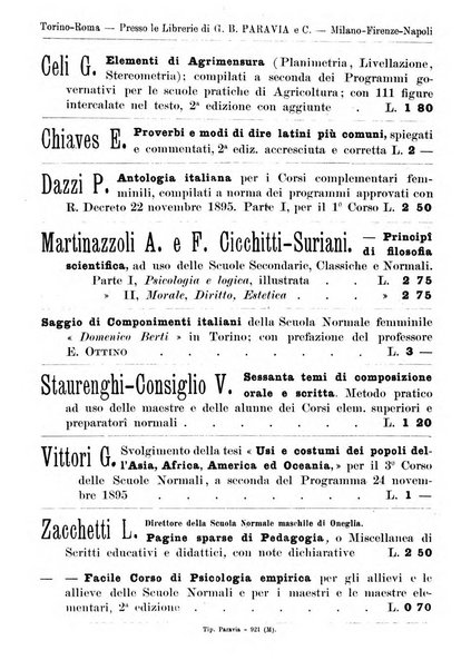 L'osservatore scolastico Giornale d'istruzione e d'educazione premiato all'Esposizione Didattica di Torino (1869)