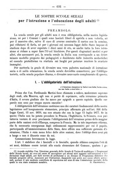 L'osservatore scolastico Giornale d'istruzione e d'educazione premiato all'Esposizione Didattica di Torino (1869)