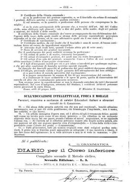 L'osservatore scolastico Giornale d'istruzione e d'educazione premiato all'Esposizione Didattica di Torino (1869)