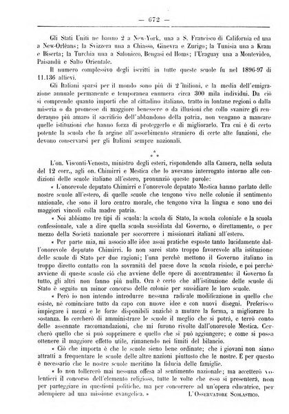 L'osservatore scolastico Giornale d'istruzione e d'educazione premiato all'Esposizione Didattica di Torino (1869)