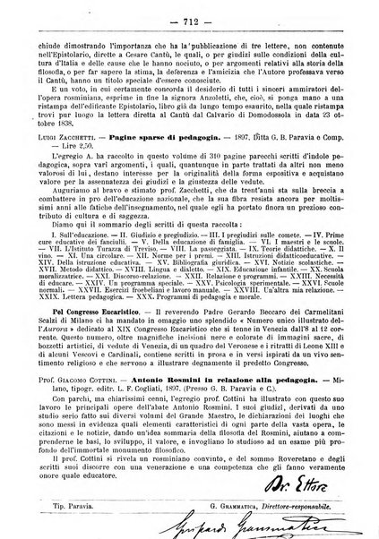 L'osservatore scolastico Giornale d'istruzione e d'educazione premiato all'Esposizione Didattica di Torino (1869)