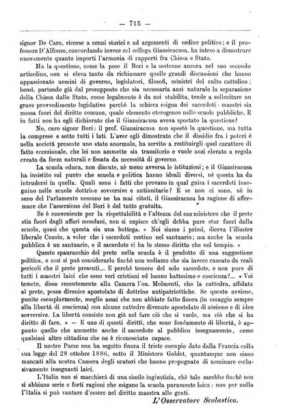 L'osservatore scolastico Giornale d'istruzione e d'educazione premiato all'Esposizione Didattica di Torino (1869)