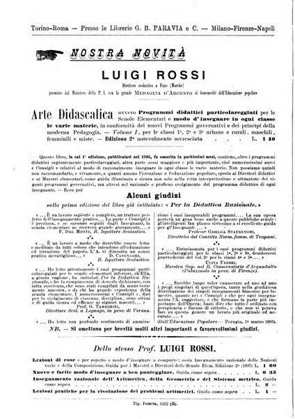 L'osservatore scolastico Giornale d'istruzione e d'educazione premiato all'Esposizione Didattica di Torino (1869)