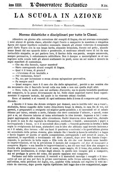 L'osservatore scolastico Giornale d'istruzione e d'educazione premiato all'Esposizione Didattica di Torino (1869)