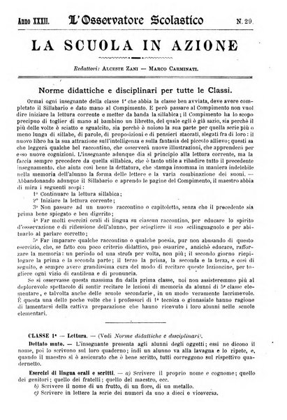 L'osservatore scolastico Giornale d'istruzione e d'educazione premiato all'Esposizione Didattica di Torino (1869)