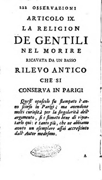 Osservazioni letterarie che possono servire di continuazione al giornal de'letterati d'Italia