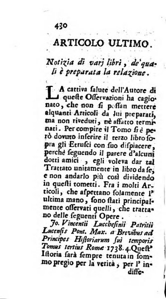 Osservazioni letterarie che possono servire di continuazione al giornal de'letterati d'Italia