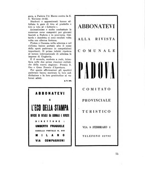 Padova rivista mensile dell'attivita municipale e cittadina