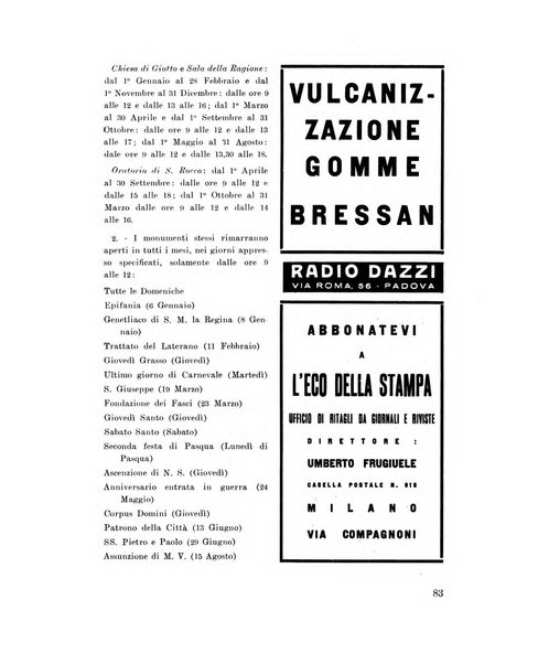 Padova rivista mensile dell'attivita municipale e cittadina