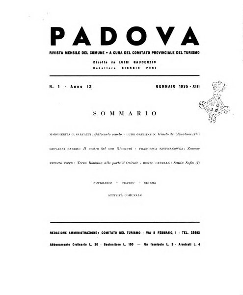 Padova rivista mensile dell'attivita municipale e cittadina