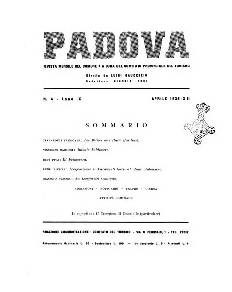 Padova rivista mensile dell'attivita municipale e cittadina