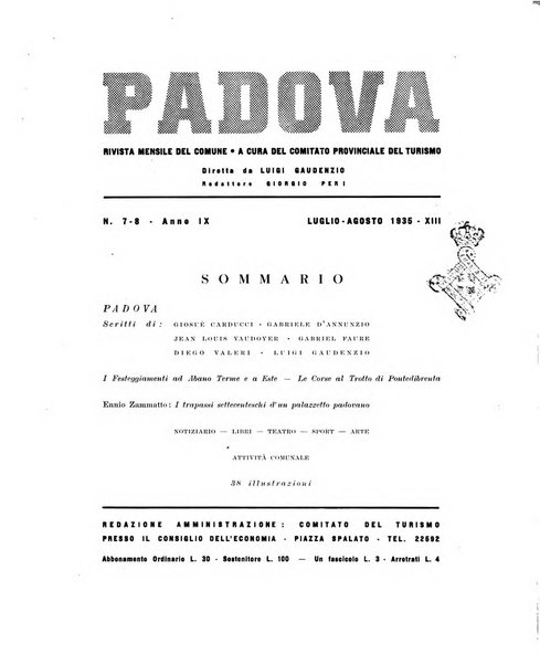 Padova rivista mensile dell'attivita municipale e cittadina