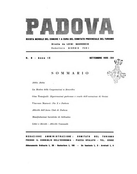 Padova rivista mensile dell'attivita municipale e cittadina