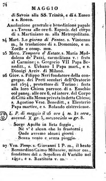 Il Palmaverde almanacco piemontese