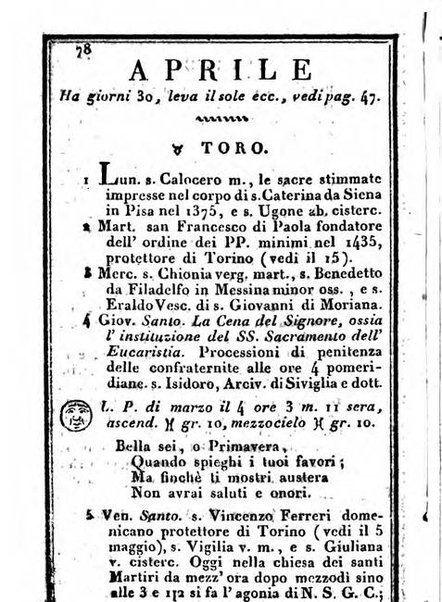 Il Palmaverde almanacco piemontese