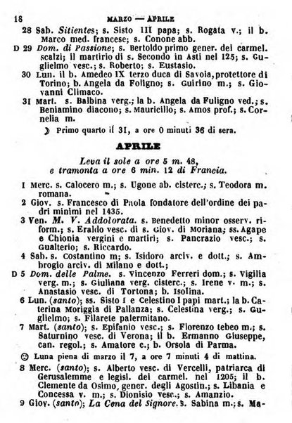 Il Palmaverde almanacco piemontese