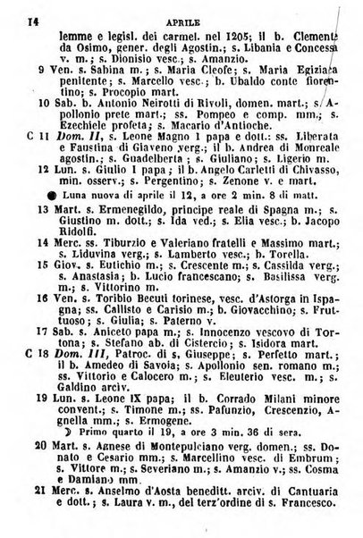 Il Palmaverde almanacco piemontese