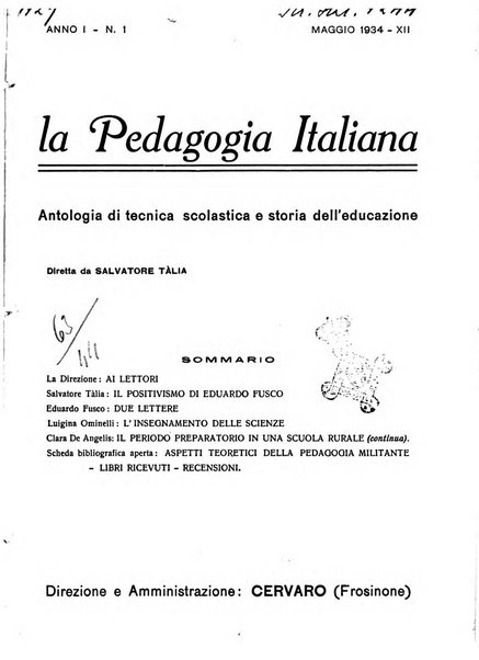 La pedagogia italiana antologia di tecnica scolastica e storia dell'educazione