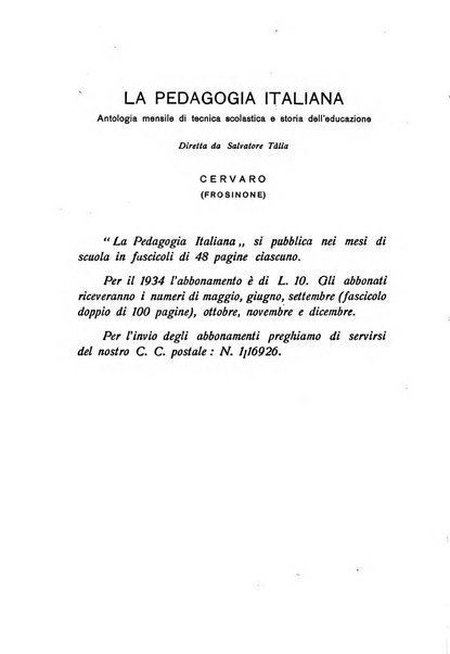 La pedagogia italiana antologia di tecnica scolastica e storia dell'educazione