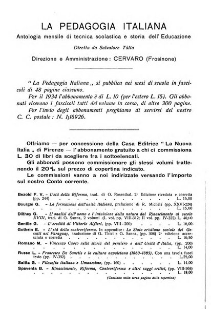 La pedagogia italiana antologia di tecnica scolastica e storia dell'educazione