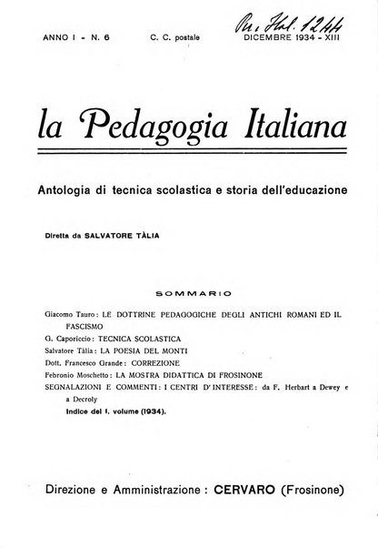 La pedagogia italiana antologia di tecnica scolastica e storia dell'educazione