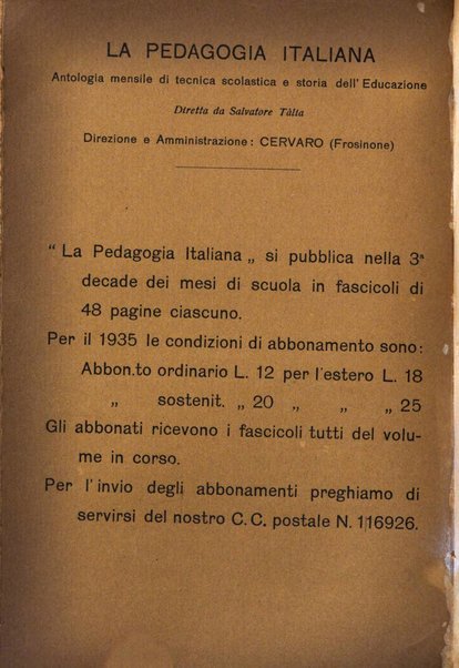 La pedagogia italiana antologia di tecnica scolastica e storia dell'educazione