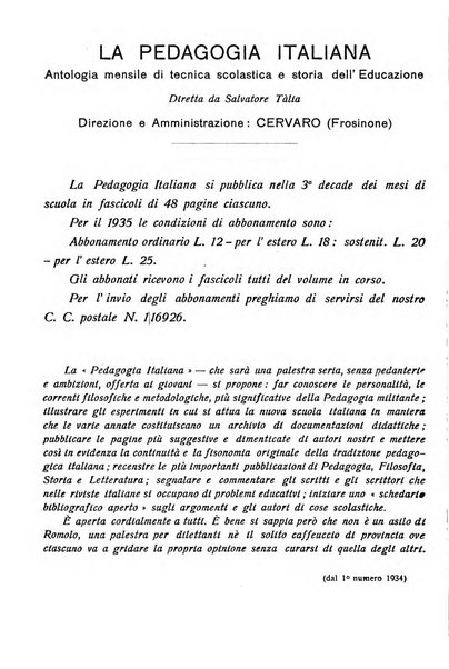 La pedagogia italiana antologia di tecnica scolastica e storia dell'educazione