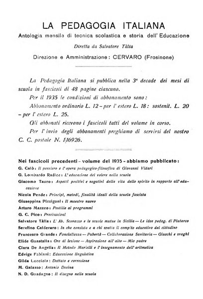 La pedagogia italiana antologia di tecnica scolastica e storia dell'educazione