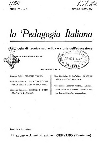 La pedagogia italiana antologia di tecnica scolastica e storia dell'educazione