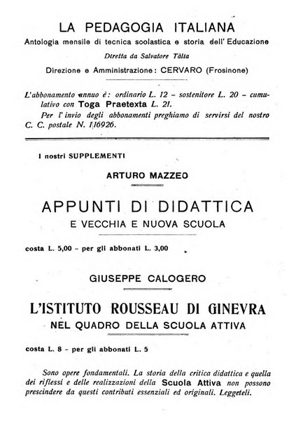 La pedagogia italiana antologia di tecnica scolastica e storia dell'educazione