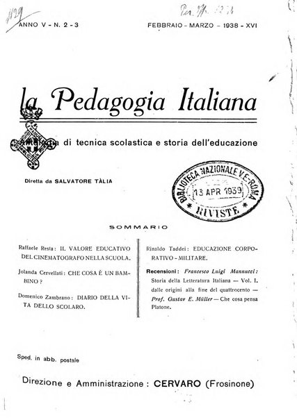 La pedagogia italiana antologia di tecnica scolastica e storia dell'educazione